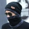 Warm Breathable Wool Knit (1 pcs Double Layer Cap) & (1pcs Muffler(Scarf))